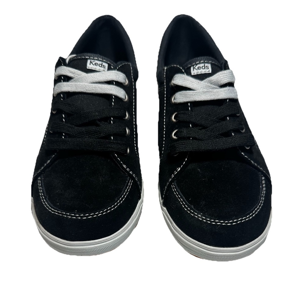 KEDS Vollie Sneakers Women’s Walking Shoes Size 7 Black Canvas Suede Tie Up Soft